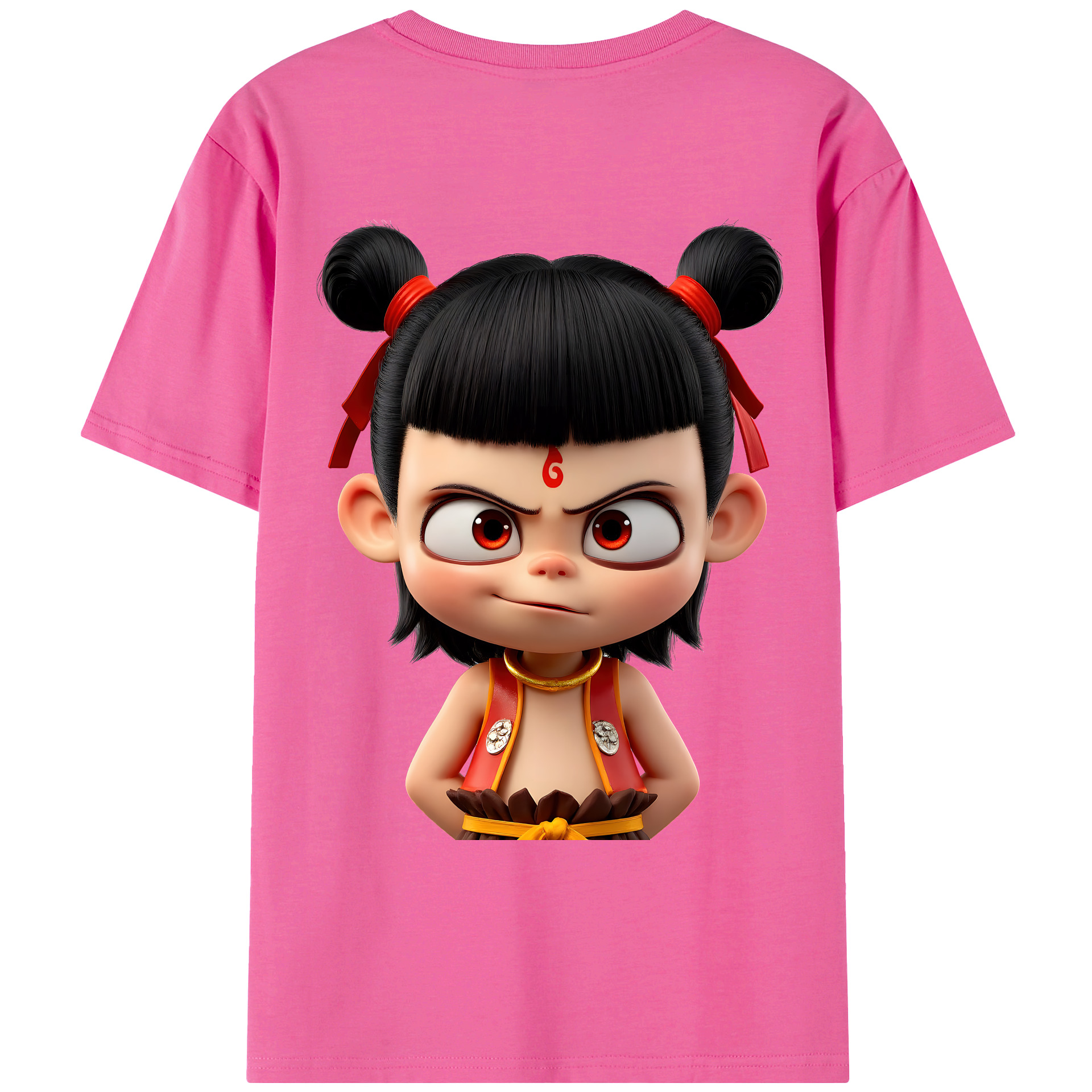 （画像用） Ne Zha 2 ナタ 魔童の大暴れ レディース半袖Tシャツ(バックプリント)